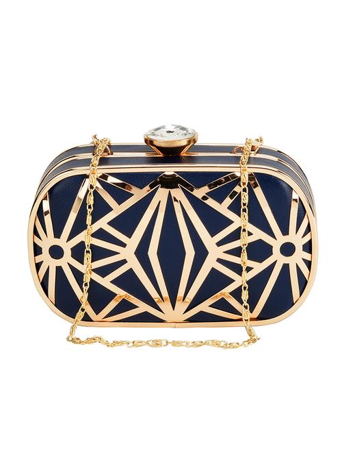 blue leatherette clutch - 12904875 - Very Small Image - 1
