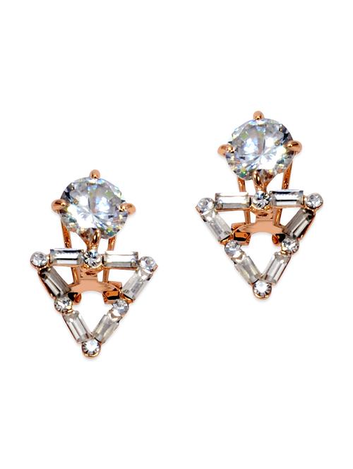 gold brass studs earrings - 12906821 - Very Small Image - 1