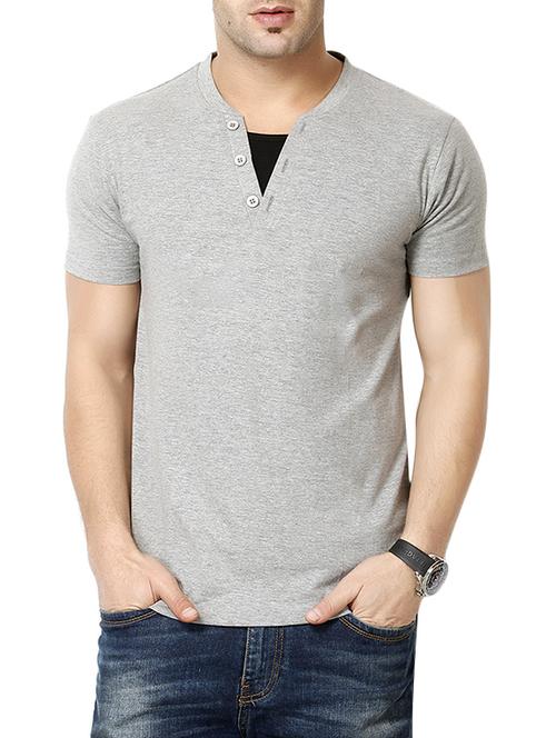 solid grey cotton t-shirt - 12908445 - Very Small Image - 1