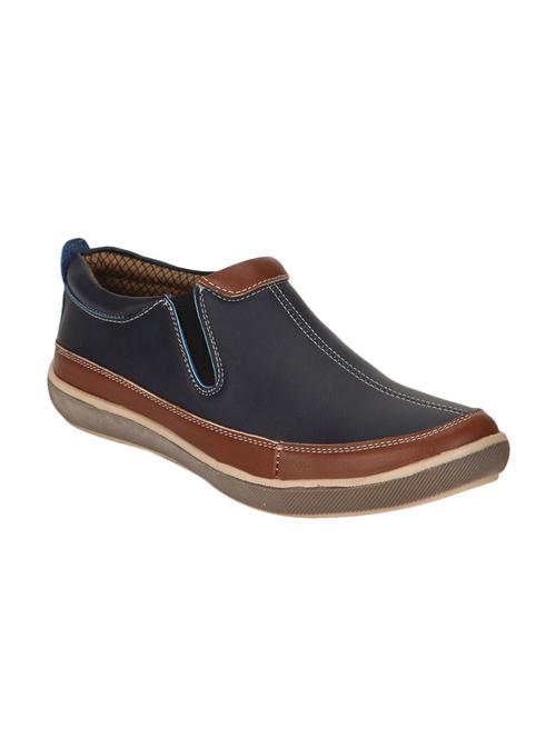 blue leatherette slip on shoe - 12908768 - Very Small Image - 1