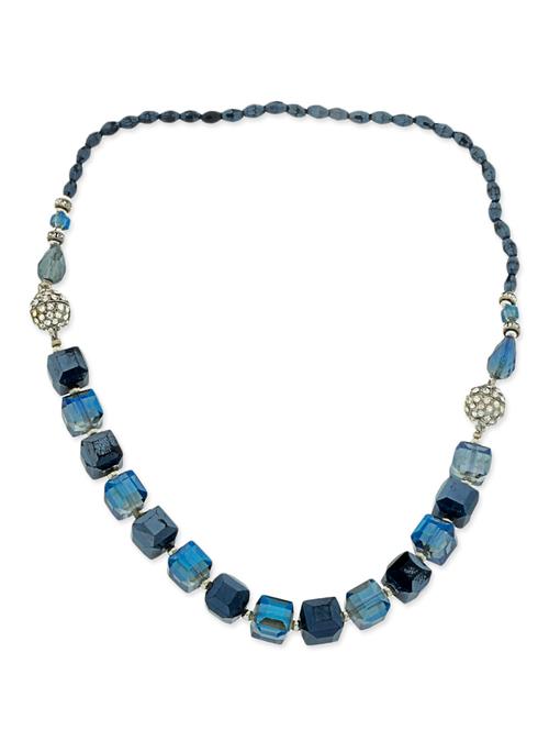 crystal collection stones embellished blue short necklace for women - 12908880 - Very Small Image - 1