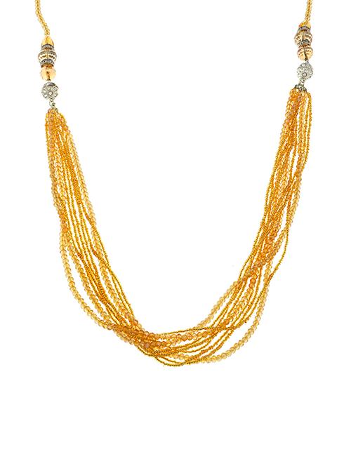 crystal collection stones embellished yellow long necklace for women - 12908933 - Very Small Image - 1