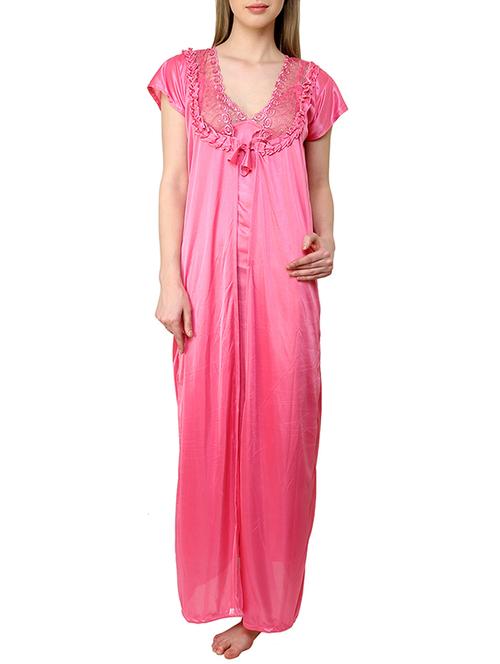 pink satin gown set - 12909842 - Very Small Image - 1