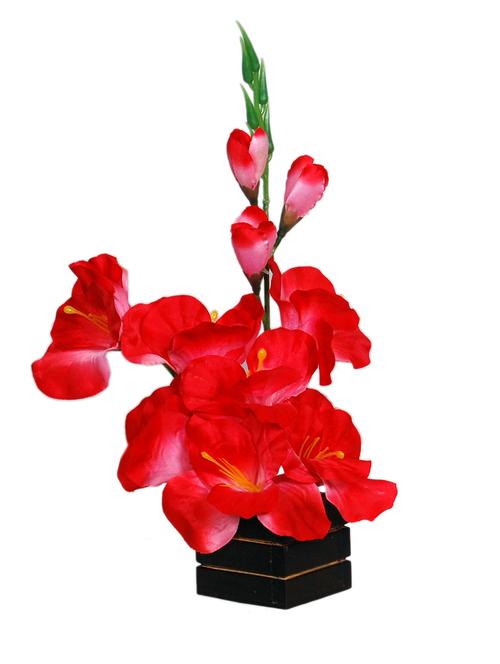 loxiaa red  artificial  flower with  pot (28 cm) - 12913280 - Very Small Image - 1