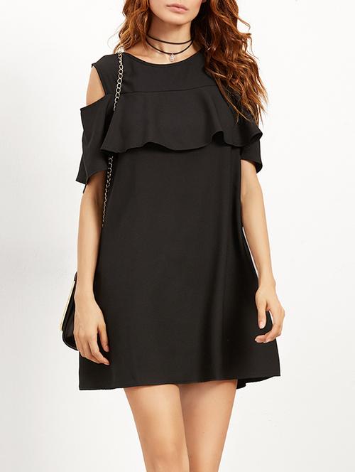 black cold shoulder dress - 12914818 - Very Small Image - 1