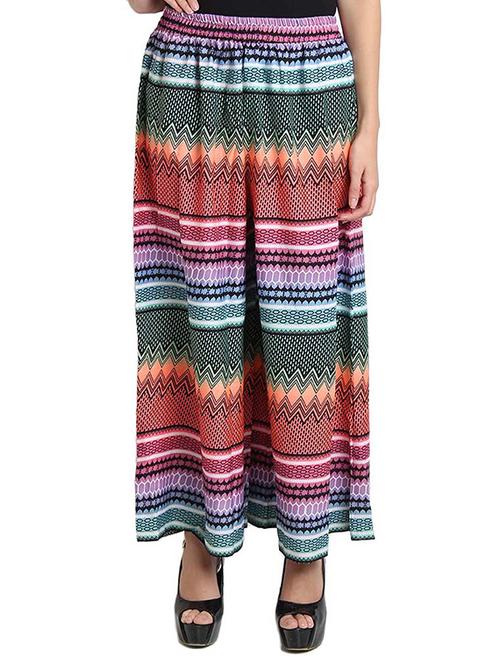 multi colored crepe palazzos - 12915211 - Very Small Image - 1