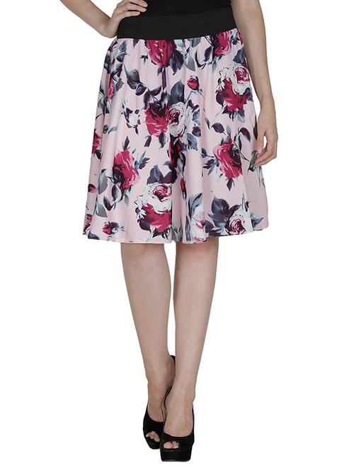 multi colored crepe flared skirt - 12915225 - Very Small Image - 1