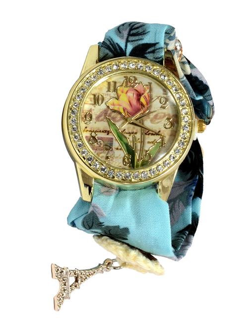 printed fabric strap analog watch - 12915347 - Very Small Image - 1