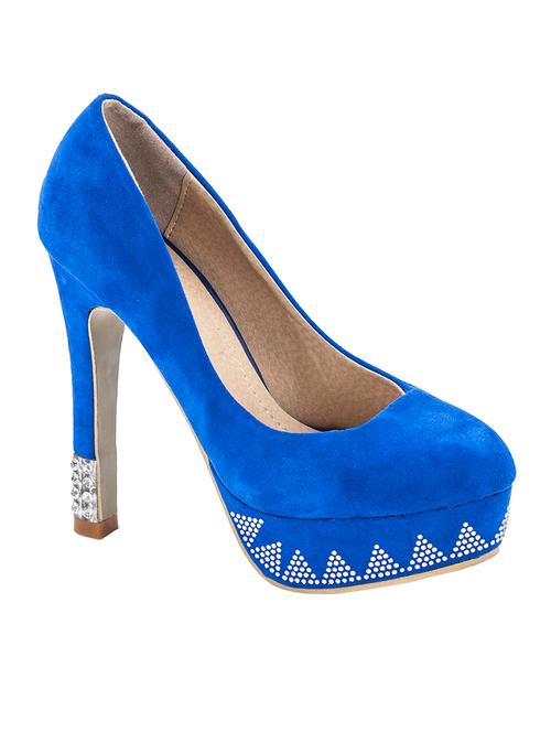 Blue Suede Slip On Pumps - 12915732 - Very Small Image - 1
