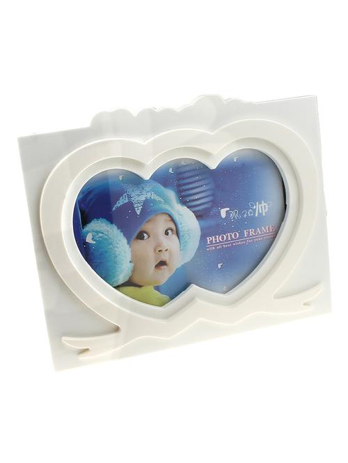 golden peacock white colour heart shaped photo frame - 12915980 - Very Small Image - 1