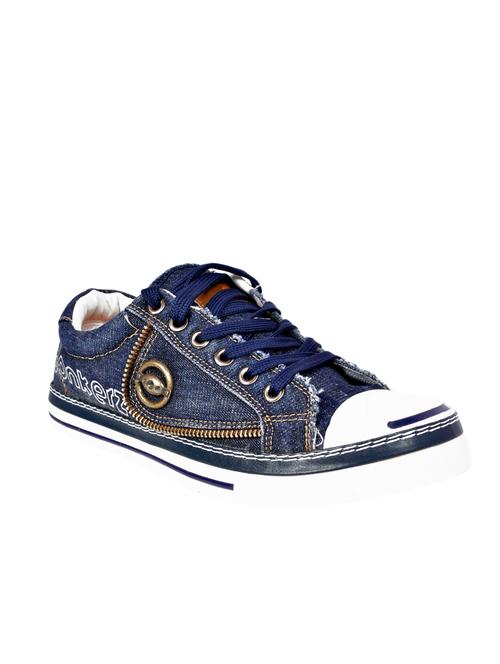 navy denim lace up sneaker - 12916371 - Very Small Image - 1