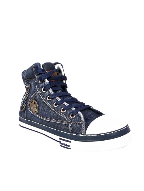 navy denim lace up sneaker - 12916377 - Very Small Image - 1