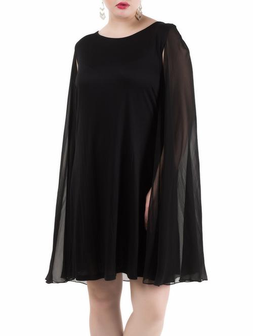 cape sleeved plus dress - 12919120 - Very Small Image - 1