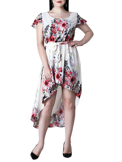 tie front floral high low dress - 12919152 - Very Small Image - 1