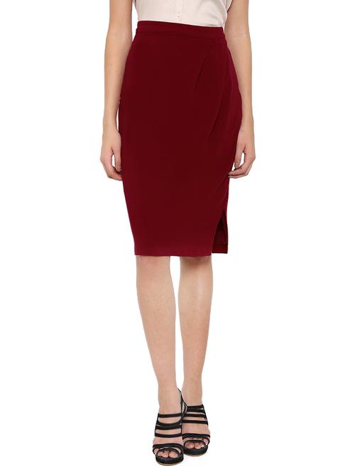 red polyester pencil skirt - 12925112 - Very Small Image - 1