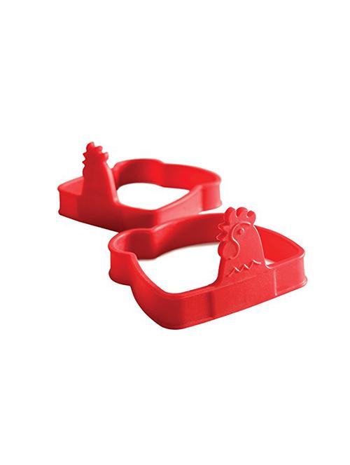 norpro 979r sandwich pancake/egg rings, 4 by 4 by 2.75-inch, red - 12925737 - Very Small Image - 1