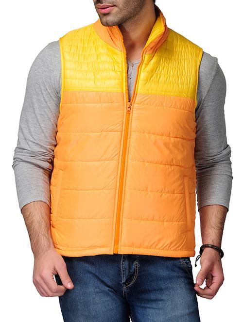 orange polyester quilted jacket - 12926592 - Very Small Image - 1