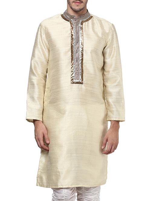 beige polyester kurta - 12926859 - Very Small Image - 1