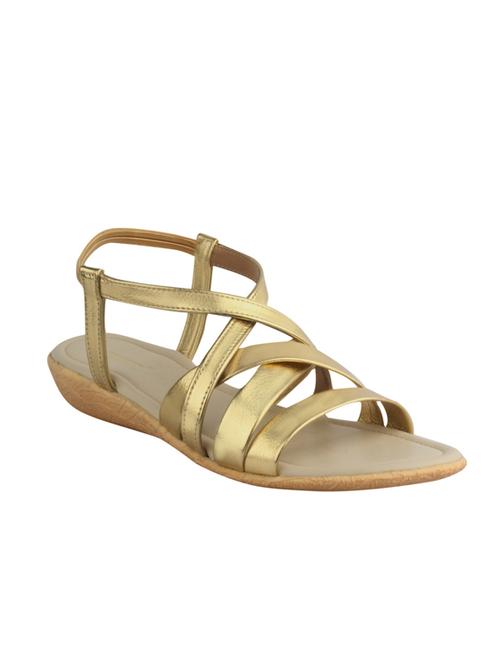 gold leatherette back strap sandals - 12927145 - Very Small Image - 1