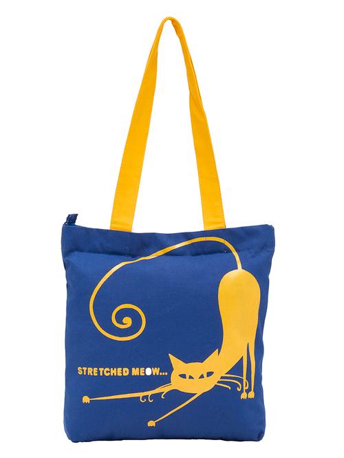 blue canvas printed tote - 12927601 - Very Small Image - 1