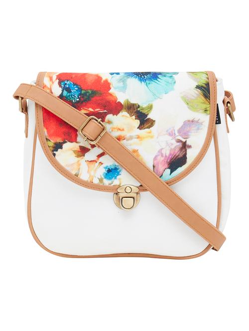 white canvas messenger sling bag - 12927616 - Very Small Image - 1