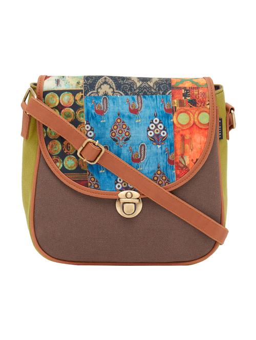 green canvas messenger sling bag - 12927625 - Very Small Image - 1