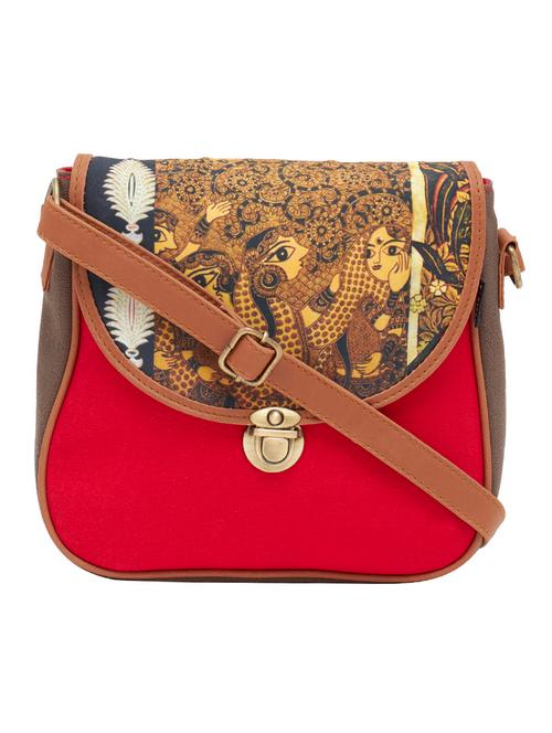 red canvas messenger sling bag - 12927626 - Very Small Image - 1