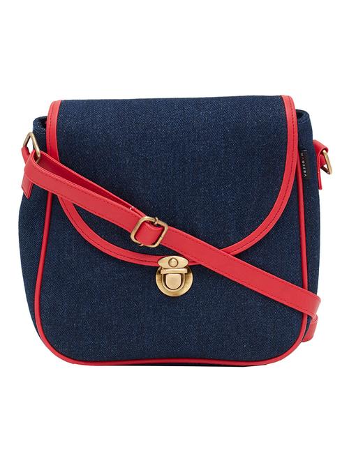 blue canvas messenger sling bag - 12927628 - Very Small Image - 1