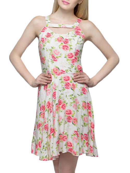 white floral printed cotton dress - 12927713 - Very Small Image - 1