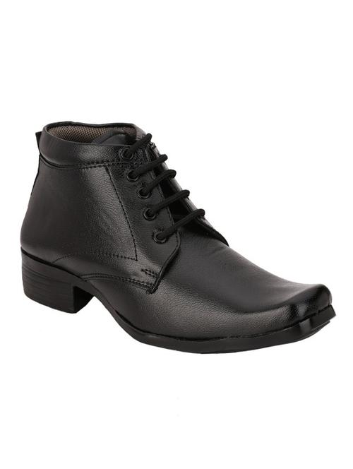 black leatherette lace up derby - 12928932 - Very Small Image - 1