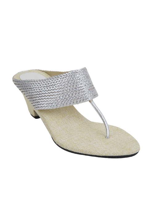 Silver Leatherette Sandals - 12930171 - Very Small Image - 1