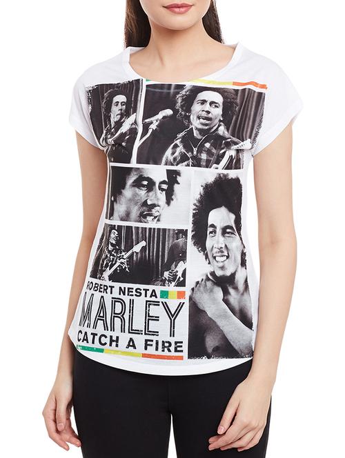 white printed polyester regular tee - 12930374 - Very Small Image - 1