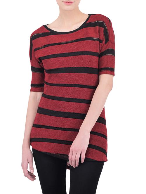 red viscose long tee - 12931325 - Very Small Image - 1