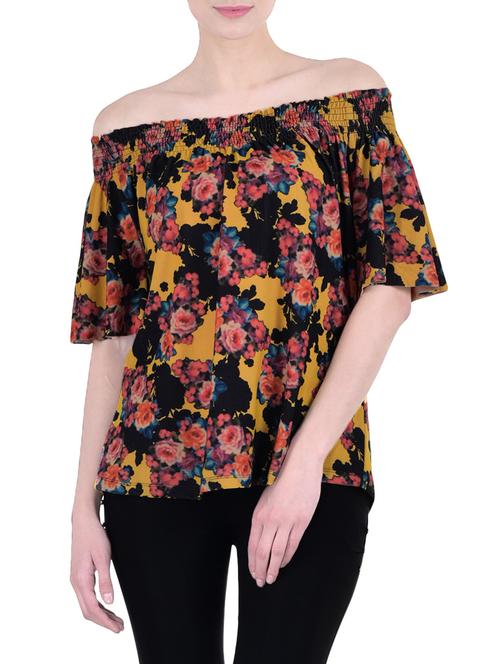 black viscose off shoulder top - 12931343 - Very Small Image - 1