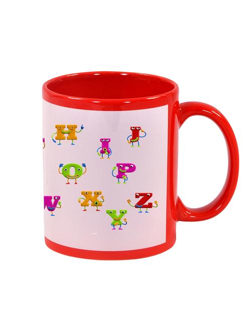 playing alphabet girl  red patch ceramic mug - 12931603 - Very Small Image - 1