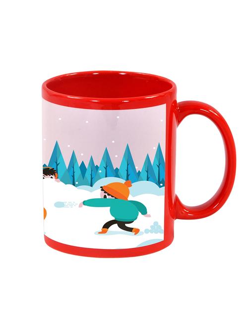 playing snow babies  red patch ceramic mug - 12931620 - Very Small Image - 1