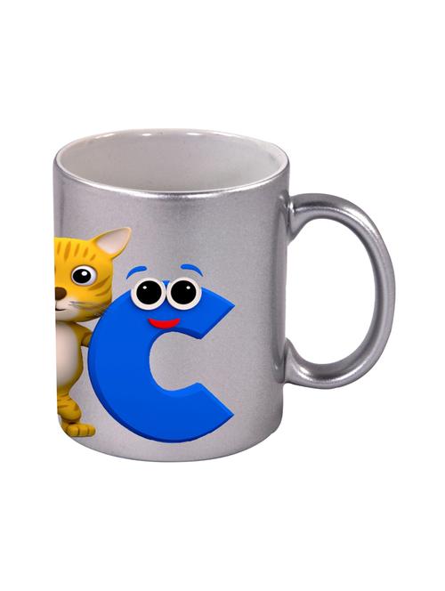playing alphabet - animal  silver ceramic mug - 12931793 - Very Small Image - 1
