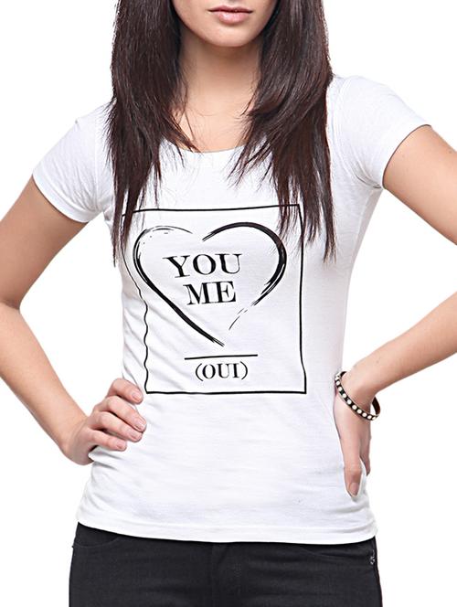 white printed cotton regular tee - 12933333 - Very Small Image - 1