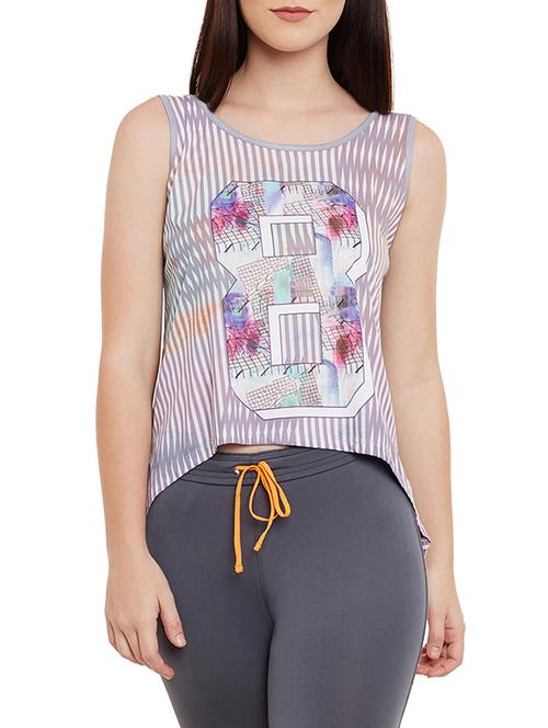 grey printed top - 12933501 - Very Small Image - 1