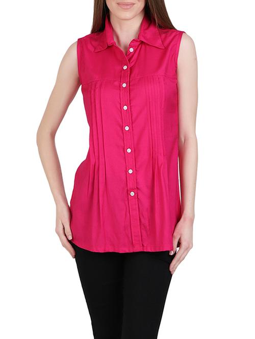 pink viscose regular shirt - 12934123 - Very Small Image - 1