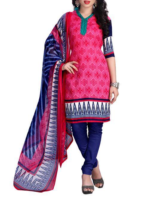 pink unstitched suit - 12934474 - Very Small Image - 1