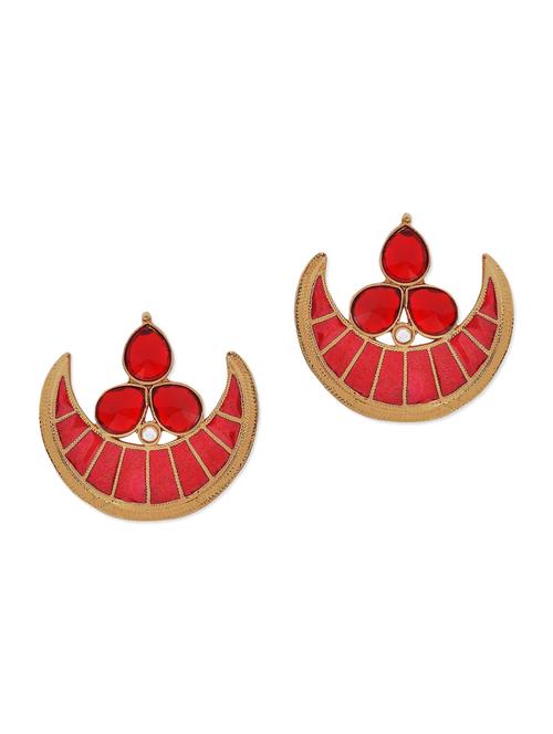 red copper studded chand bali earrings - 1293498 - Very Small Image - 1
