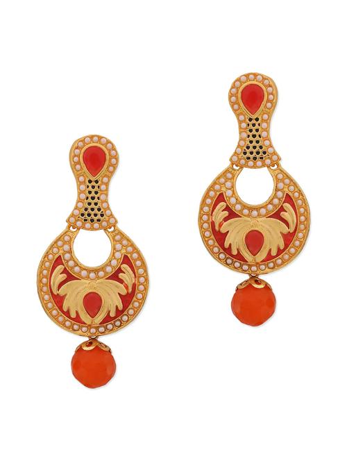 orange copper studded drop earrings - 1293543 - Very Small Image - 1
