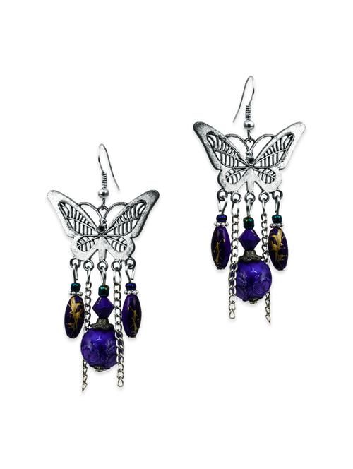 beads embellished butterfly earrings - 12939053 - Very Small Image - 1