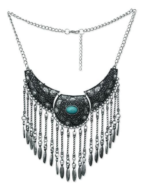 german silver oxidized rhodium plated handcrafted necklace - 12939091 - Very Small Image - 1