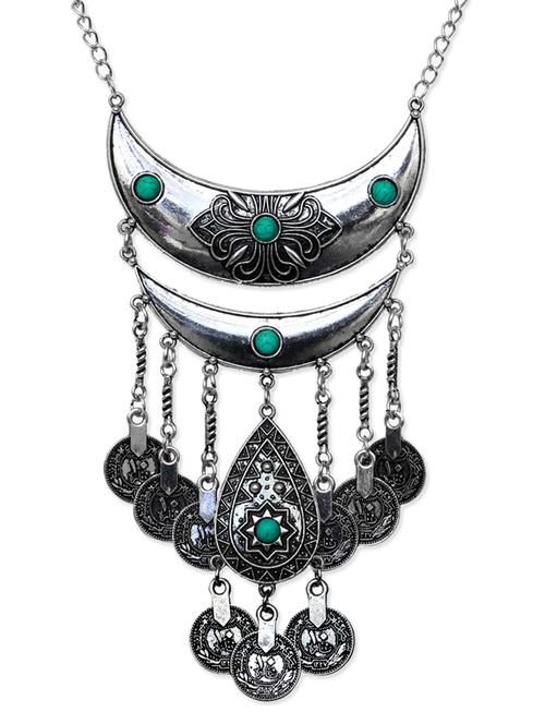german silver oxidized rhodium plated handcrafted necklace - 12939096 - Very Small Image - 1