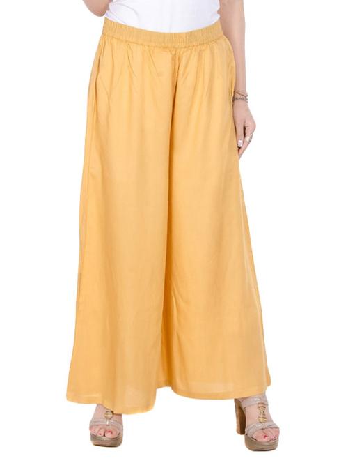 yellow rayon palazzos - 12940358 - Very Small Image - 1