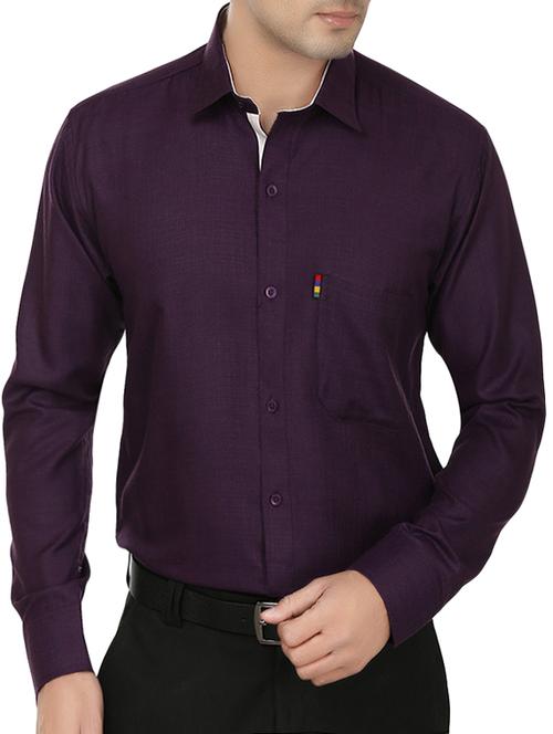 purple cotton formal shirt - 12940851 - Very Small Image - 1