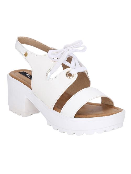 white leatherette back strap sandals - 12941907 - Very Small Image - 1