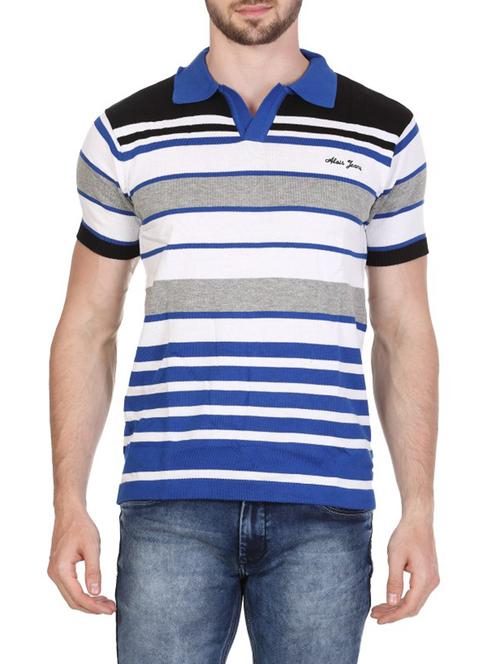 blue cotton striped t-shirt - 12943321 - Very Small Image - 1